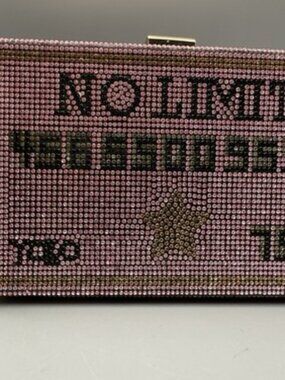 Caleesa No Limit YOLO Rhinestone Purse Pink Shiny Hardcase Girly